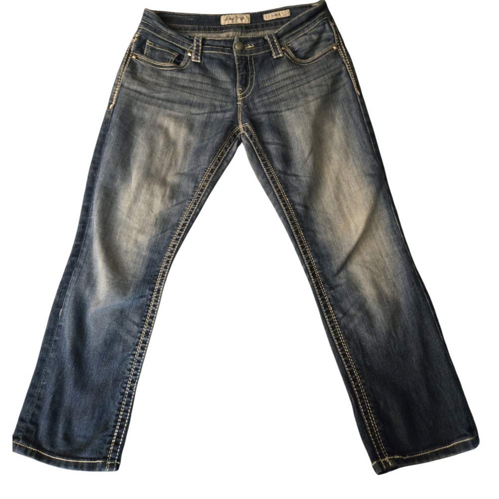 Daytrip Virgo‎ Medium Wash Cropped Capri Stretch Jeans Sz 28x25